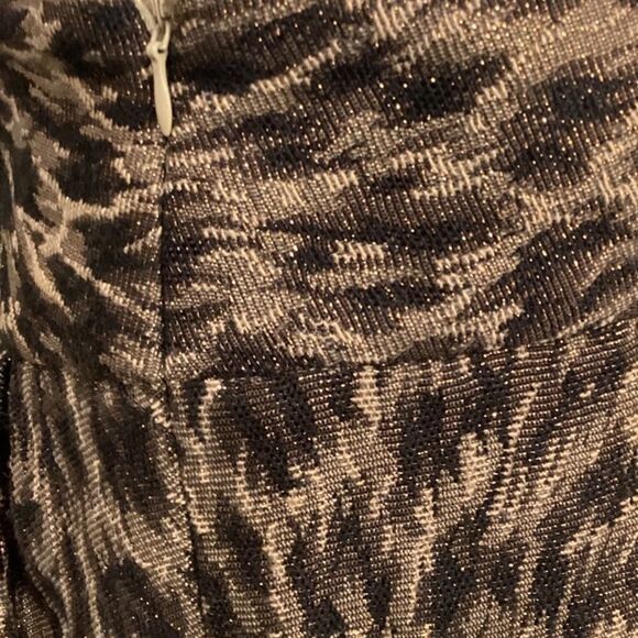 Adrienne Vittadini Studio Leopard Metallic Lined Skirt 6 - Picture 6 of 8